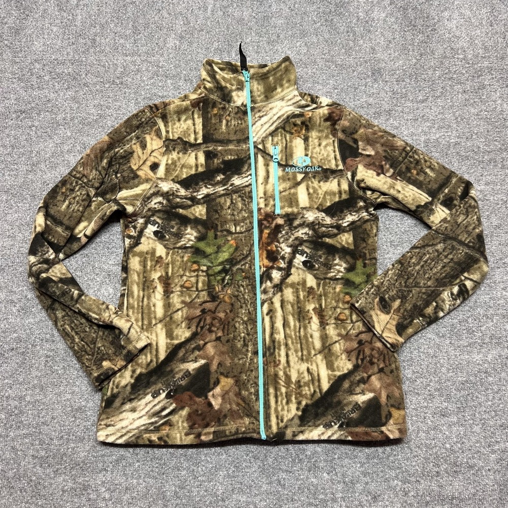 Mossy Oak Fleece Jacket Kids Small 4/6 Brown Camo Infinity Full Zip Hunting